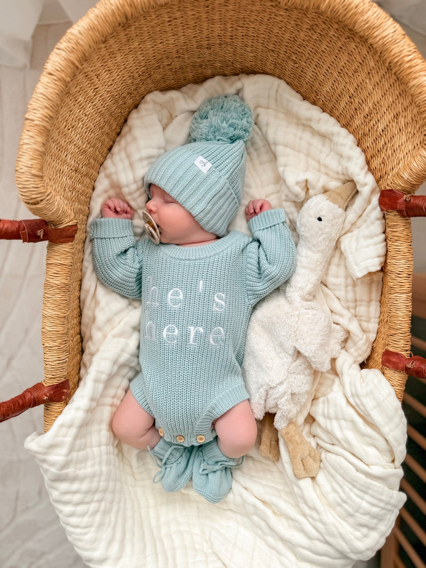 He's Here - Newborn Romper
