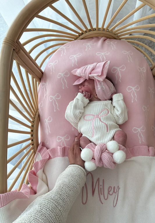 Little Bow Newborn Romper - Milk
