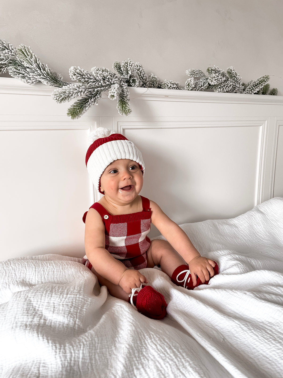 Gingham Sleeveless Romper - Deep Rose & Milk