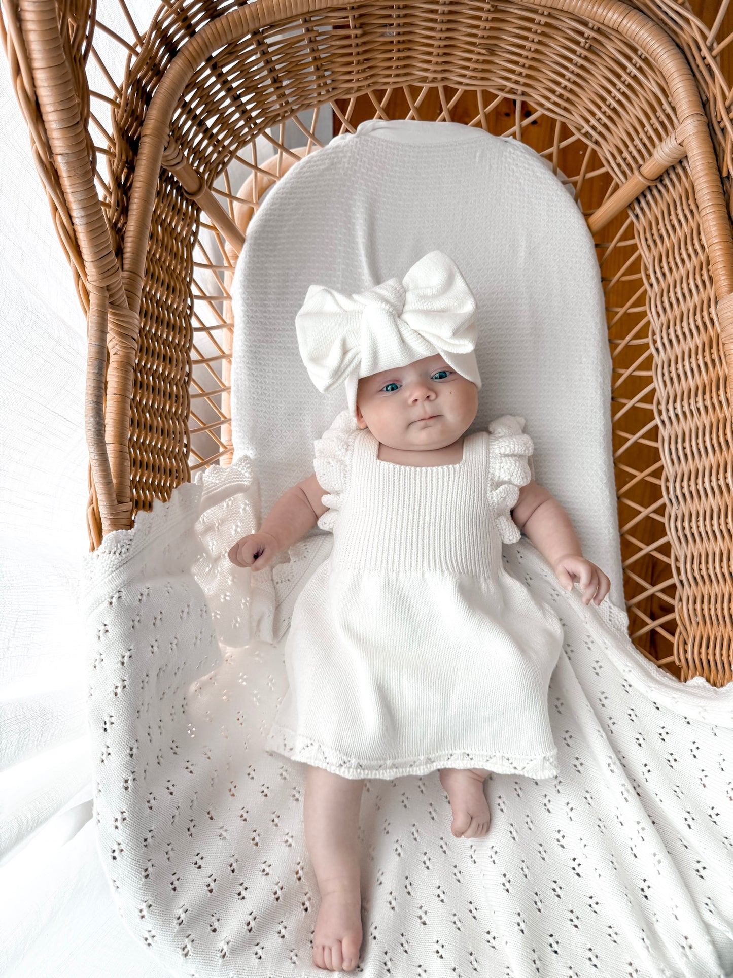 Dahlia Pointelle Knitted Dress - Milk