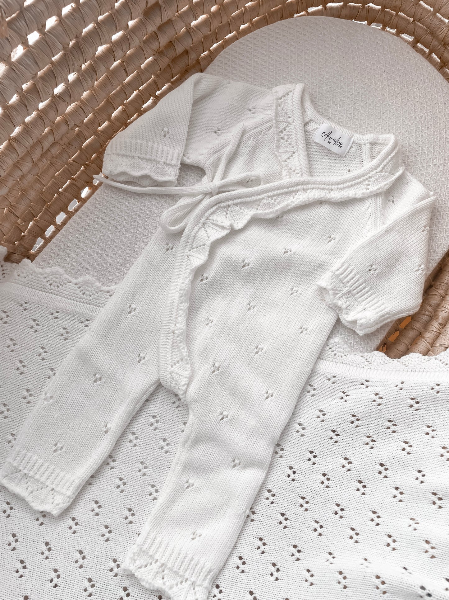 Dahlia Full Length Pointelle Romper - Milk