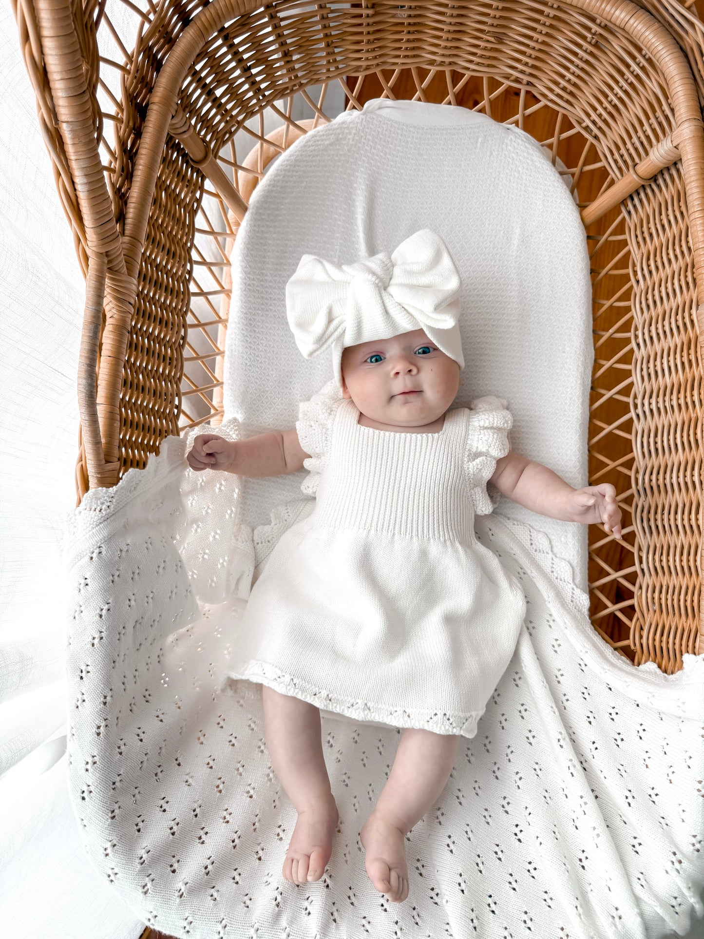 Dahlia Pointelle Knitted Dress - Milk