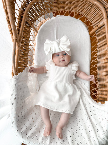 Dahlia Pointelle Knitted Dress - Milk