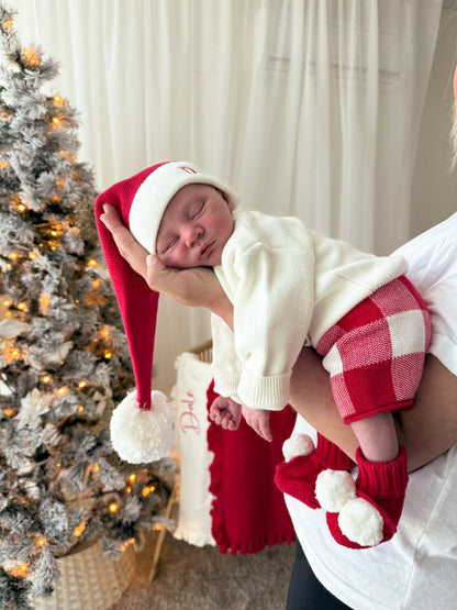 Knitted Santa Hat - Scarlet & Milk  | PRE ORDER