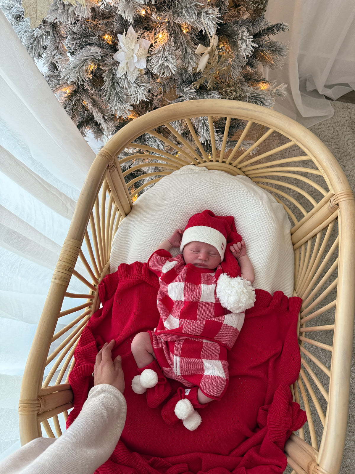 Knitted Santa Hat - Scarlet & Milk  | PRE ORDER