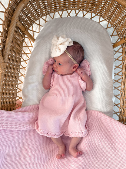 Dahlia Pointelle Knitted Dress - Fairy Floss