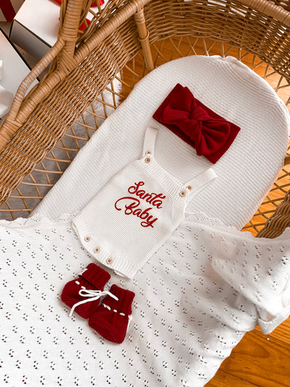 Knitted Booties - Deep Rose