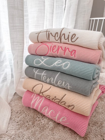 Classic Knitted Blanket - Eucalypt