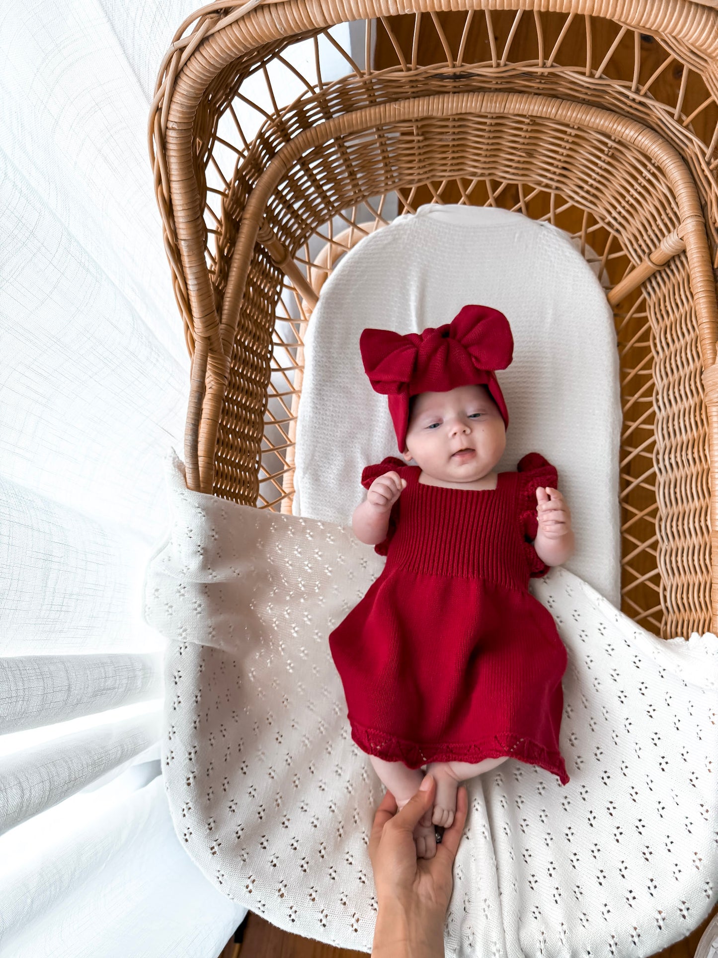 Dahlia Pointelle Knitted Dress - Deep Rose