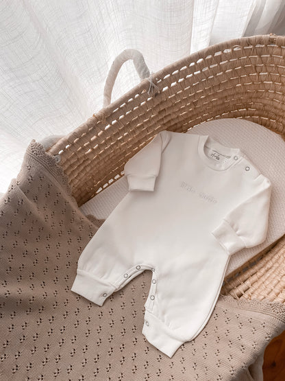 Little Dude Neutral Onesie - White