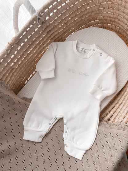 Little Dude Neutral Onesie - White