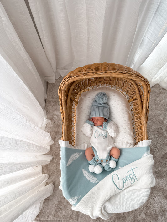 Halo Long Sleeve Romper - Sea Mist & Milk