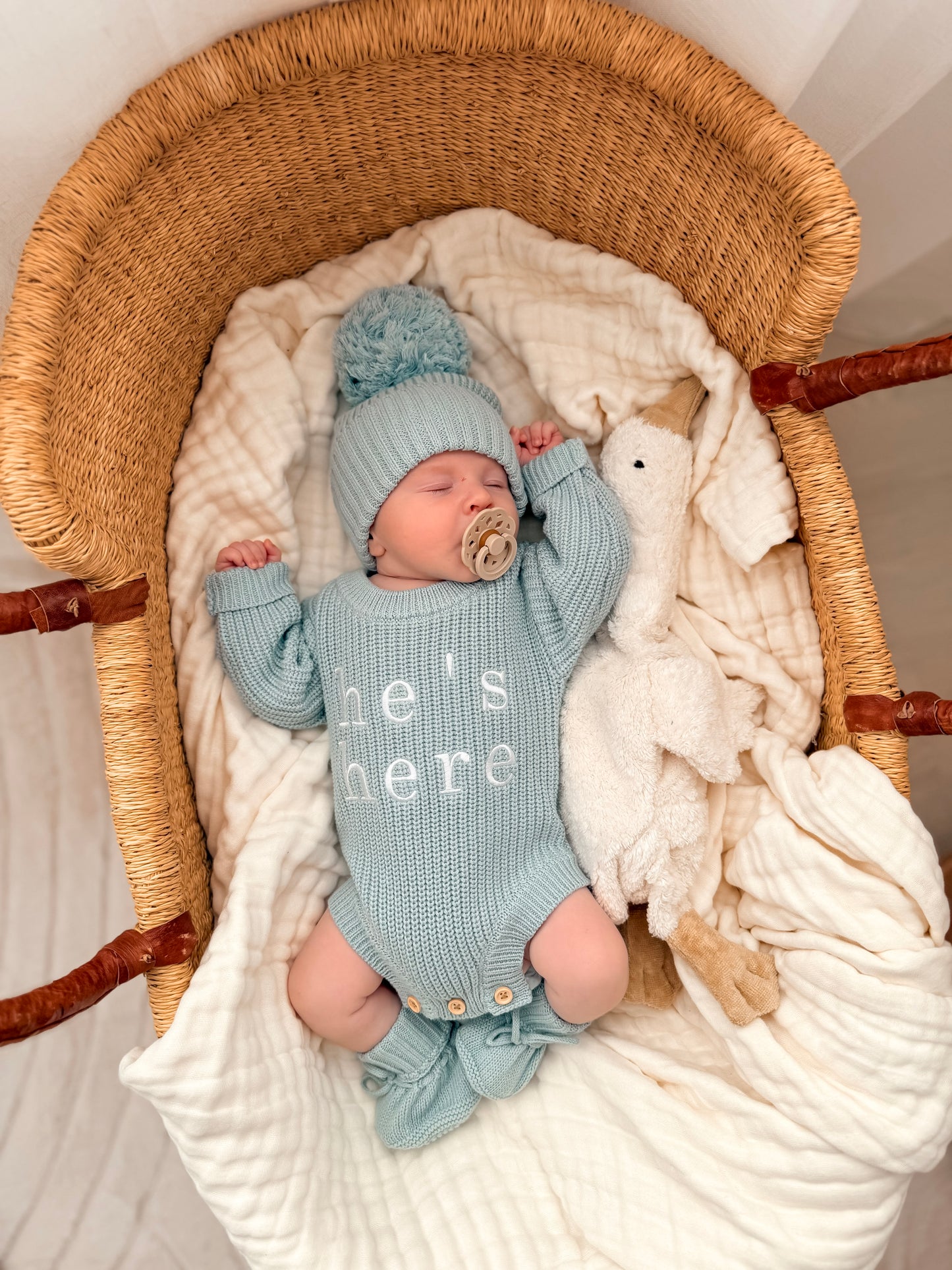 He's Here - Newborn Romper