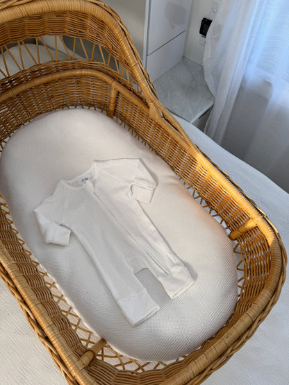 Pointelle Zippy Romper - Milk