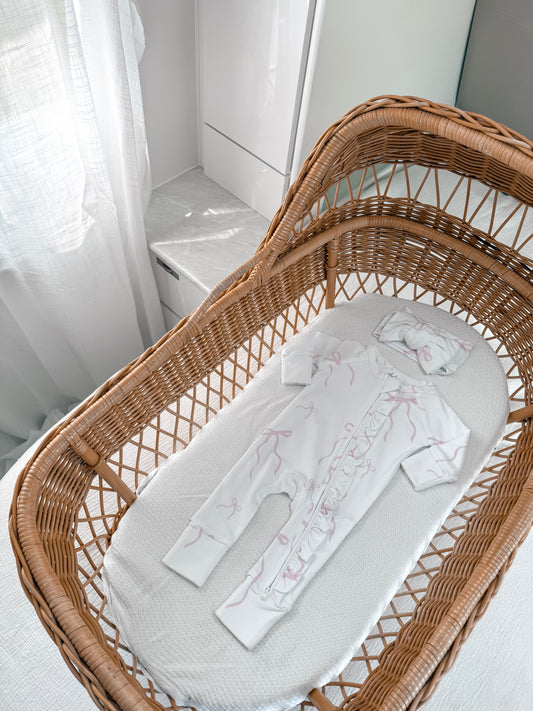 Little Bow Top Knot (White & Fairy Floss)