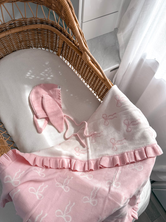 Bunny Knitted Bonnet - Fairy Floss