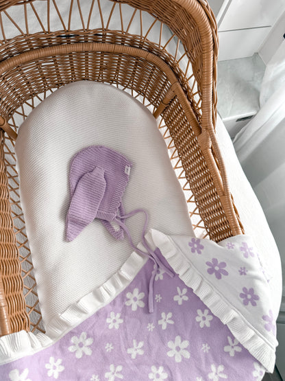 Bunny Knitted Bonnet - Lilac