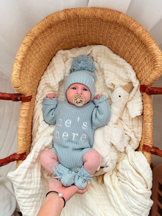 He's Here - Newborn Romper