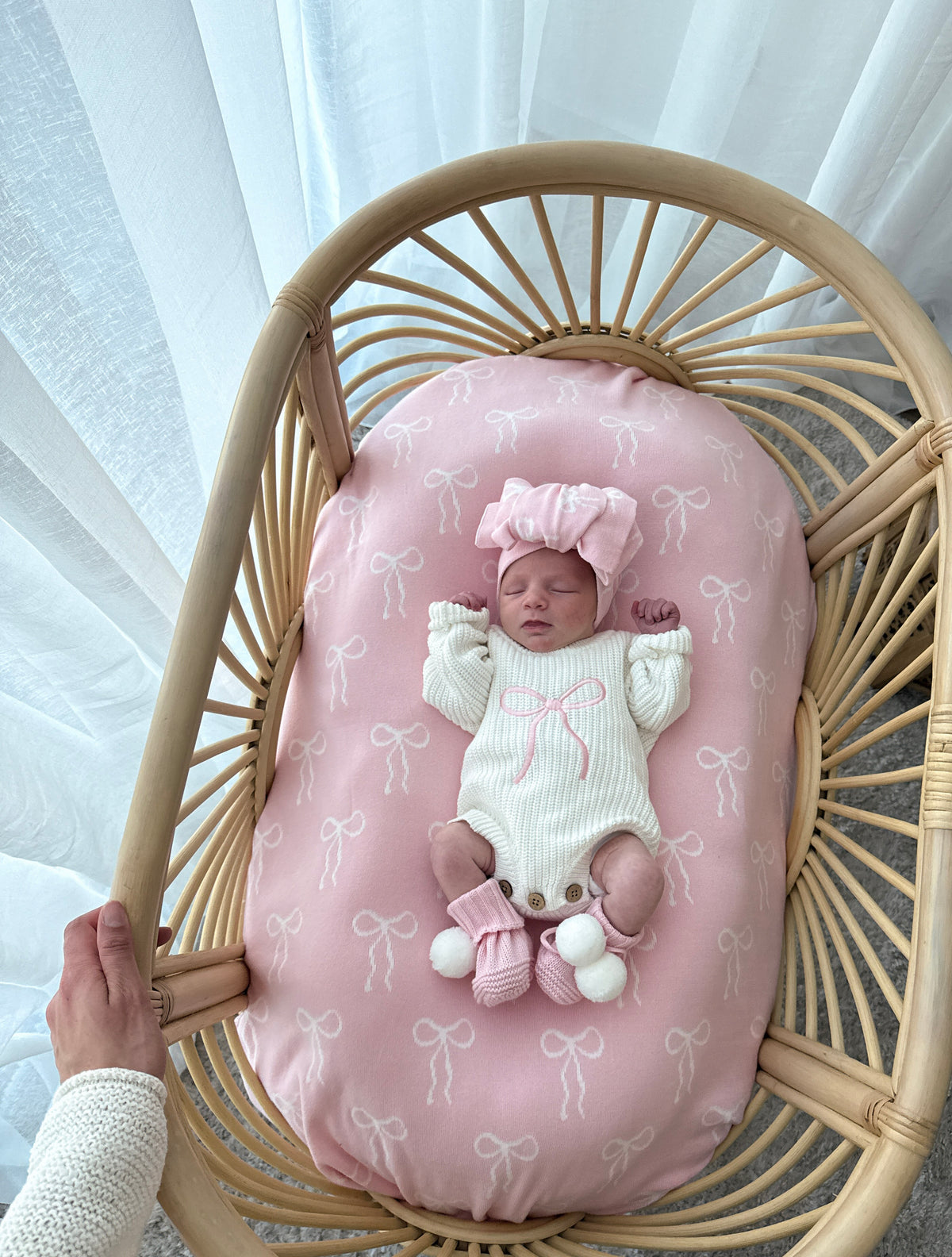 Little Bow Newborn Romper - Milk