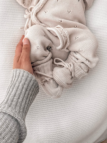 Dahlia Full Length Romper - Latte