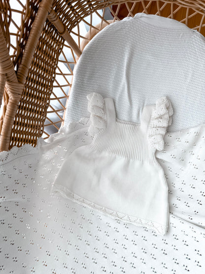 Dahlia Pointelle Knitted Dress - Milk