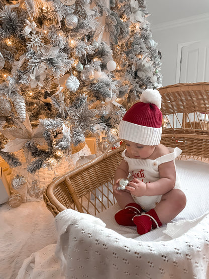 Santa Baby Sleeveless Romper - Milk