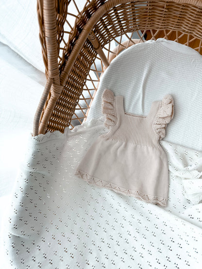 Dahlia Pointelle Knitted Dress - Honey