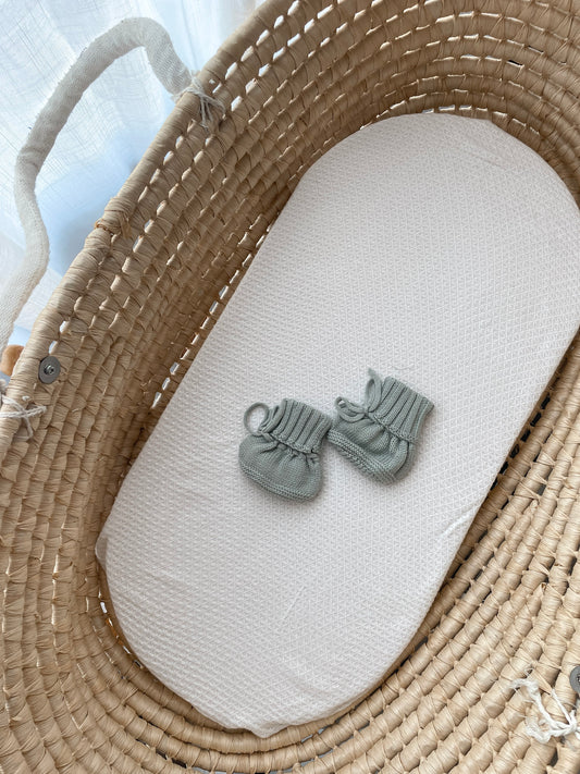 Knitted Booties - Eucalypt