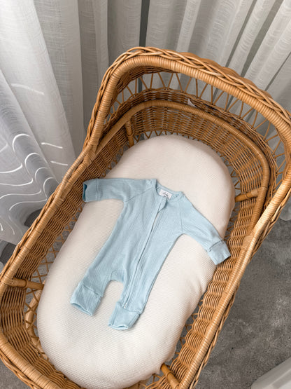 Pointelle Zippy Romper - Mist