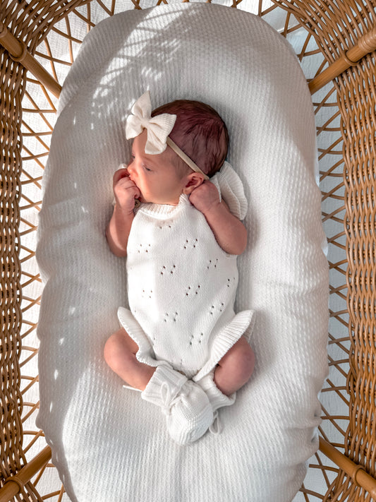 Dahlia Sleeveless Pointelle Romper - Milk