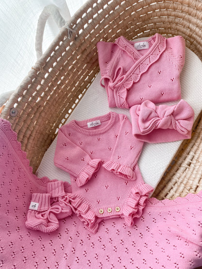 Dahlia Full Length Pointelle Romper - Blossom