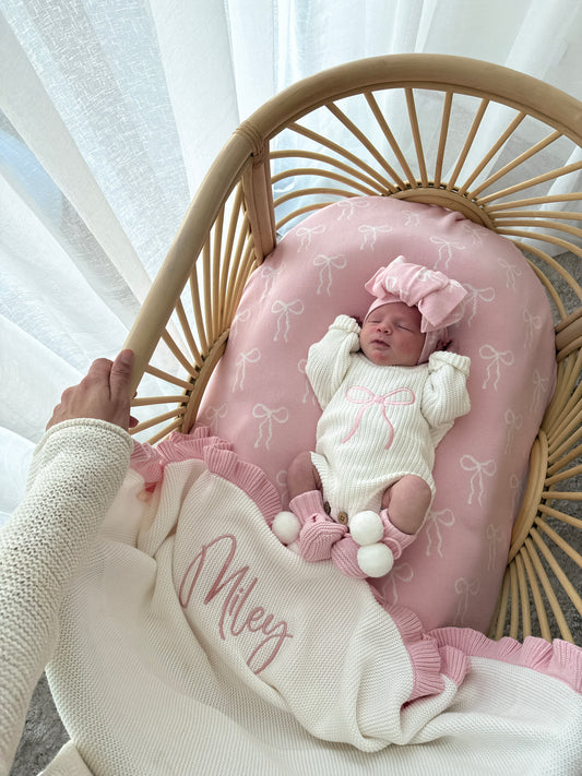 Little Bow Newborn Romper - Milk