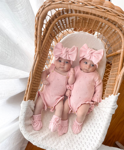 Dahlia Sleeveless Pointelle Romper - Fairy Floss