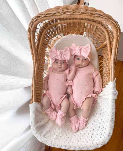 Dahlia Sleeveless Pointelle Romper - Fairy Floss