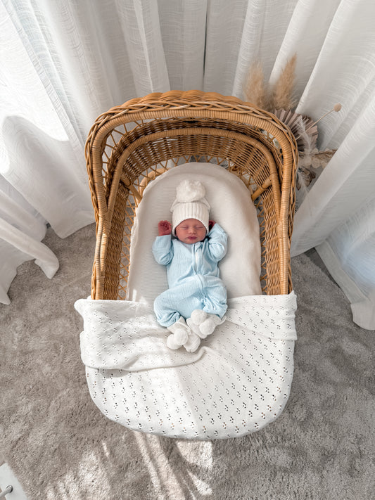 Pointelle Zippy Romper - Mist