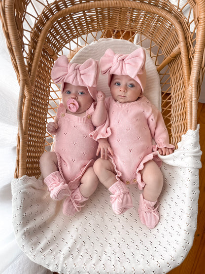 Dahlia Sleeveless Pointelle Romper - Fairy Floss