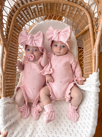 Dahlia Sleeveless Pointelle Romper - Fairy Floss