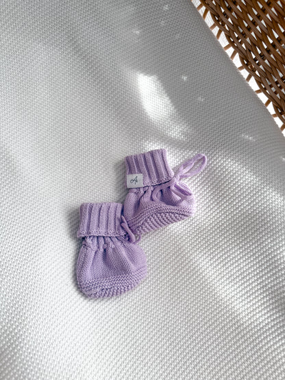 Knitted Booties - Lilac