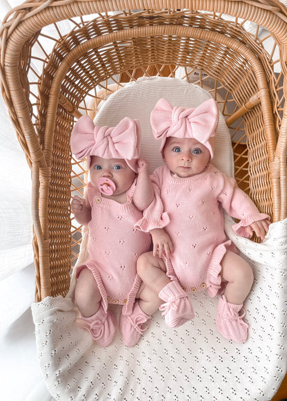 Dahlia Sleeveless Pointelle Romper - Fairy Floss