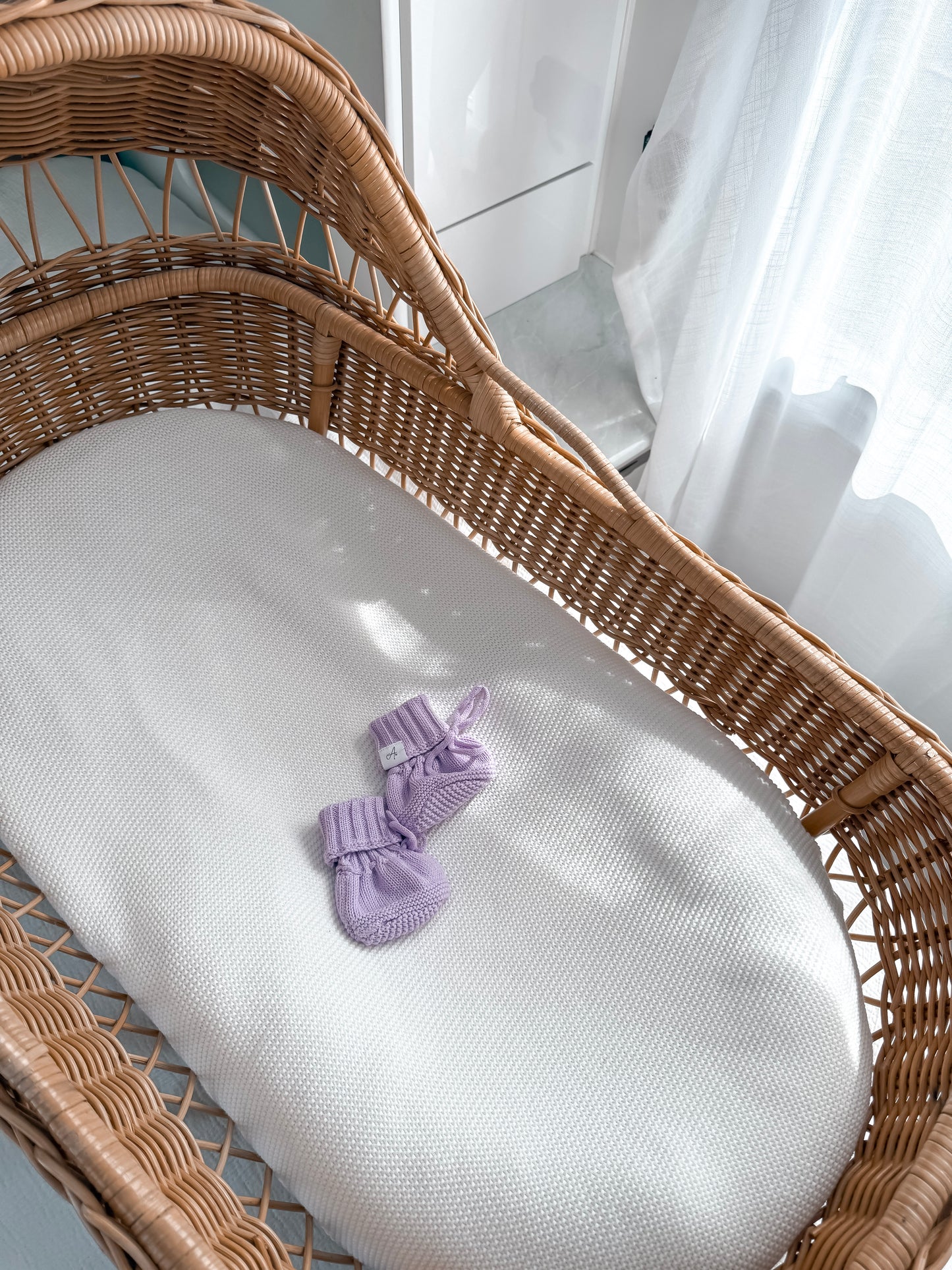 Knitted Booties - Lilac