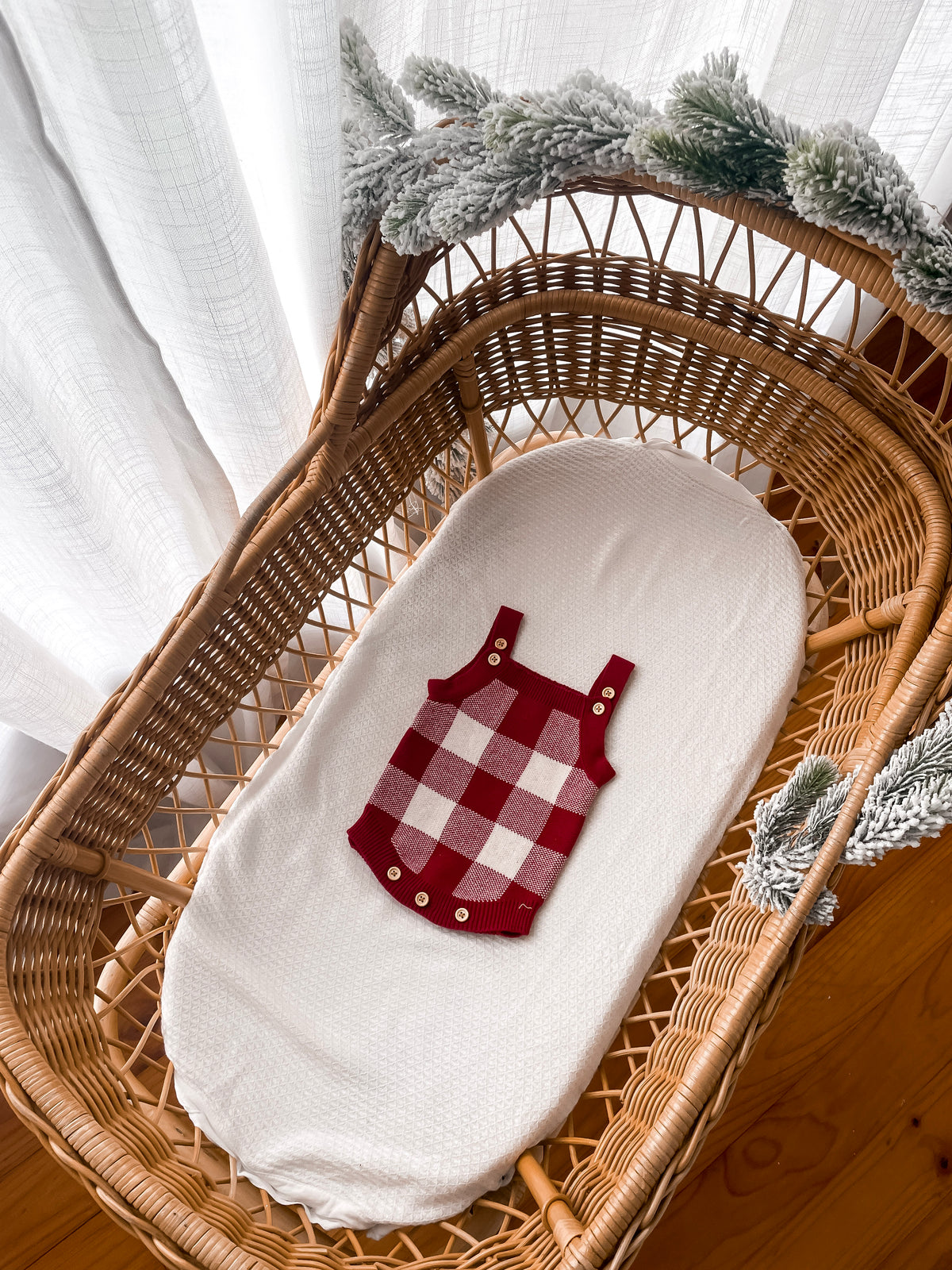 Gingham Sleeveless Romper - Deep Rose & Milk