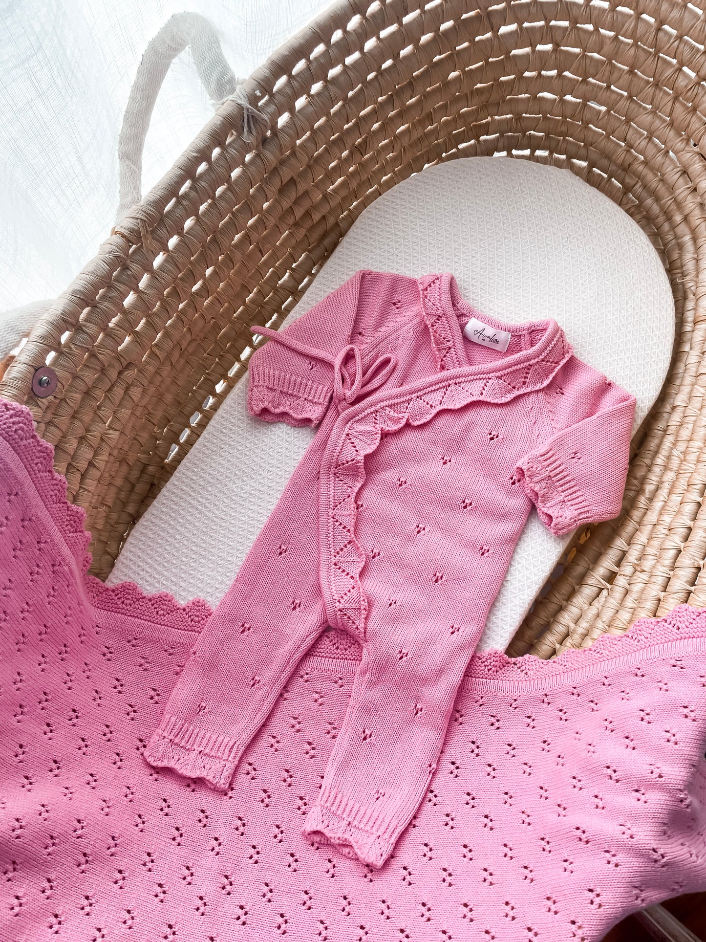 Dahlia Full Length Pointelle Romper - Blossom