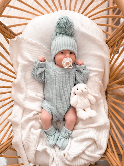 Wonder Newborn Romper - Sea Mist