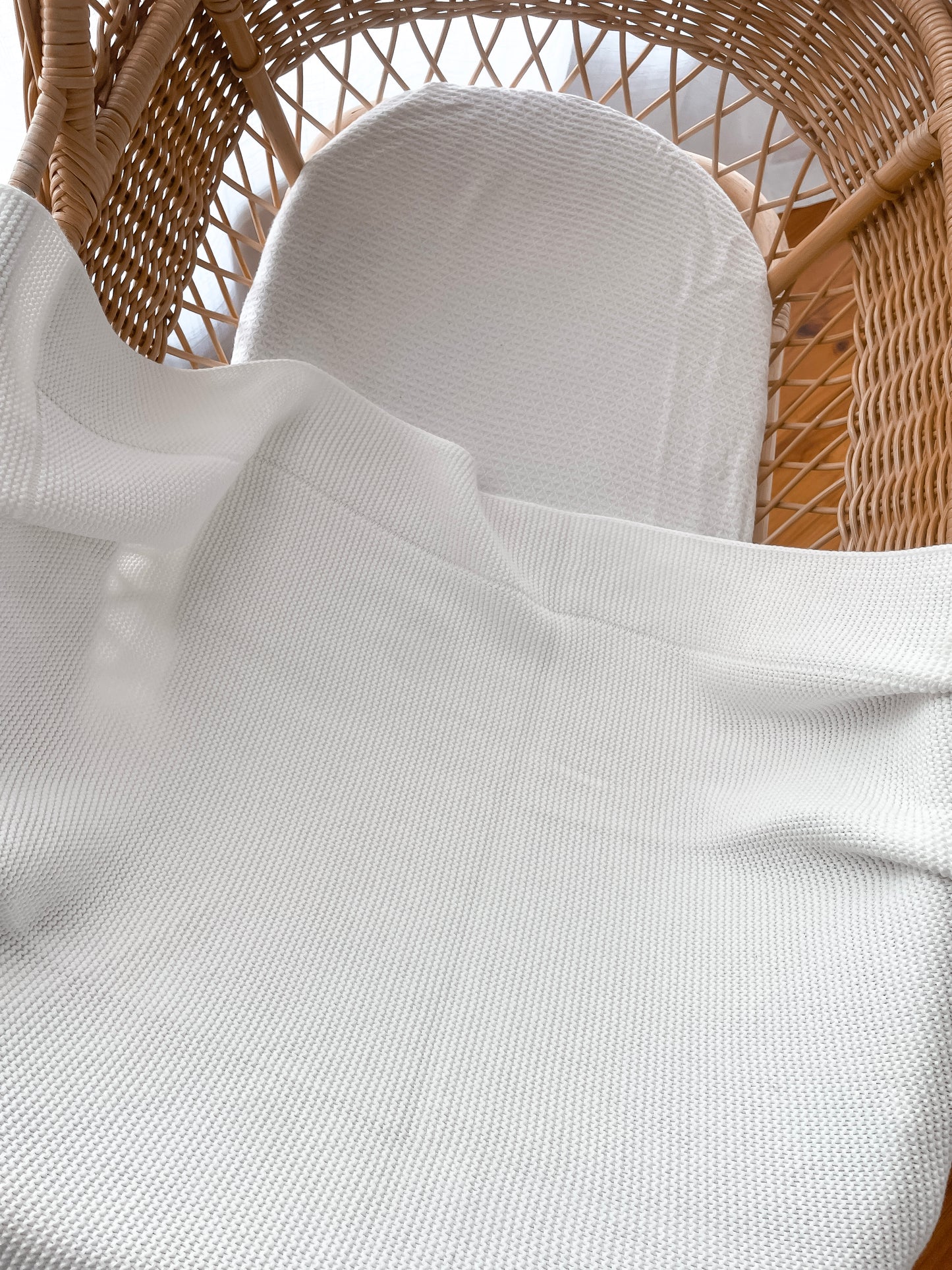 Classic Knitted Blanket - Milk