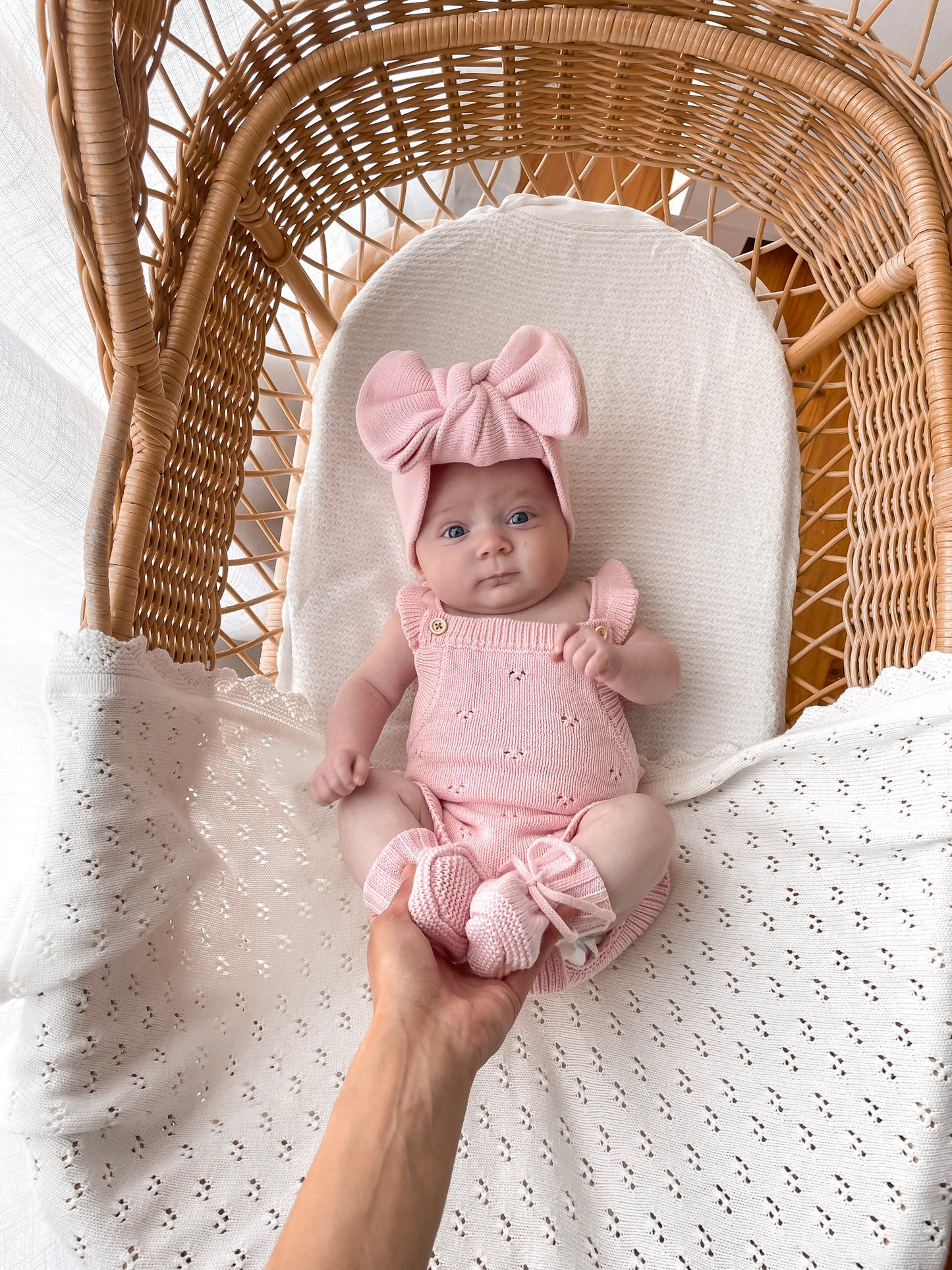 Dahlia Sleeveless Pointelle Romper - Fairy Floss