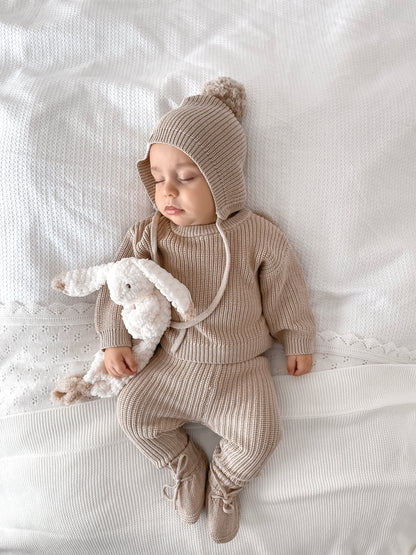 Knitted Bonnet - Fawn