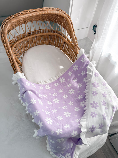 Little Daisy Reversible Blanket - Lilac & Milk