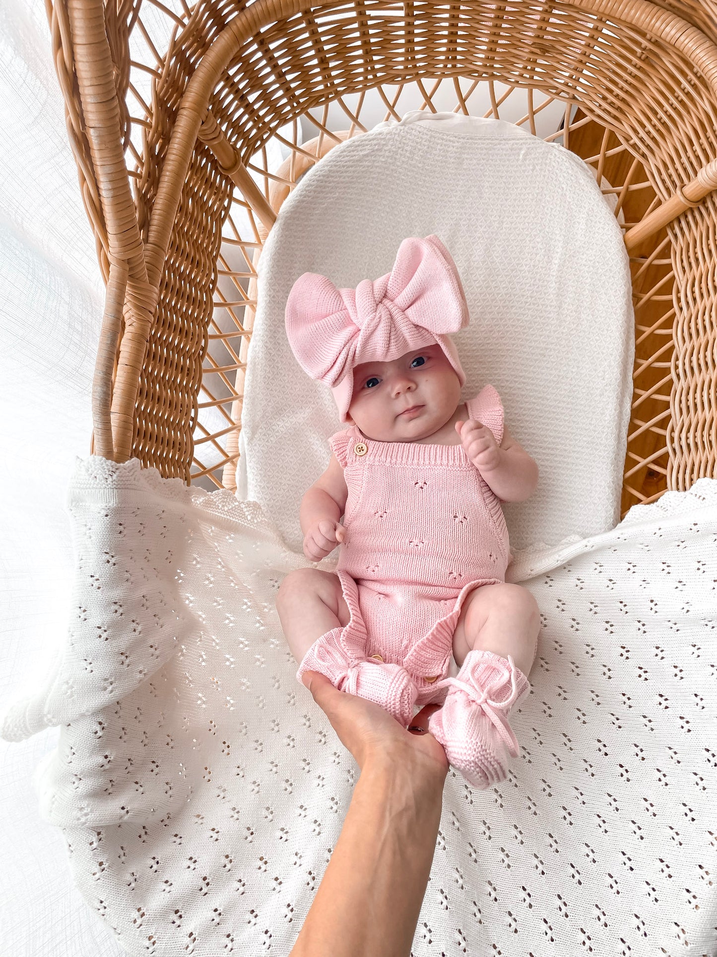 Dahlia Sleeveless Pointelle Romper - Fairy Floss