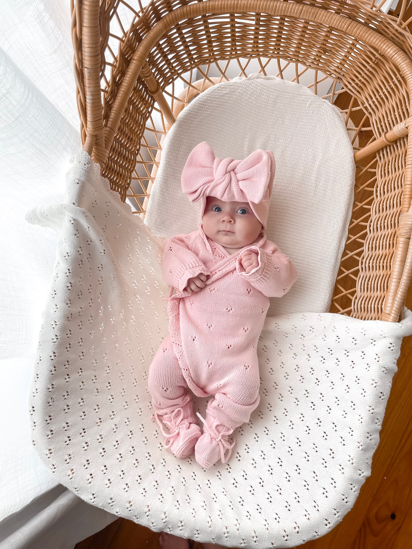 Dahlia Full Length Pointelle Romper - Fairy Floss