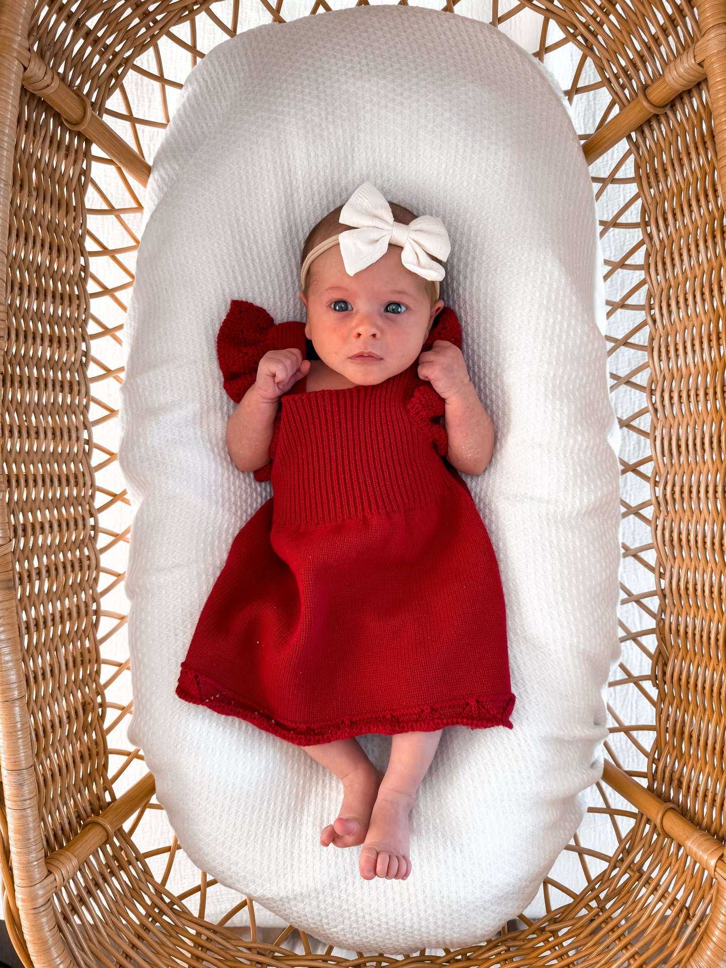 Dahlia Pointelle Knitted Dress - Deep Rose